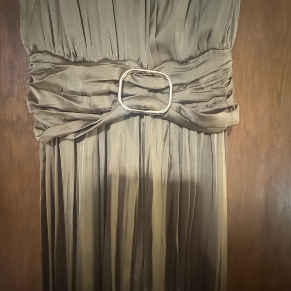 ZARA Like new! Classy Satin Jumpsuit w Buckle in Golden Bronze L - Picture 6 of 12